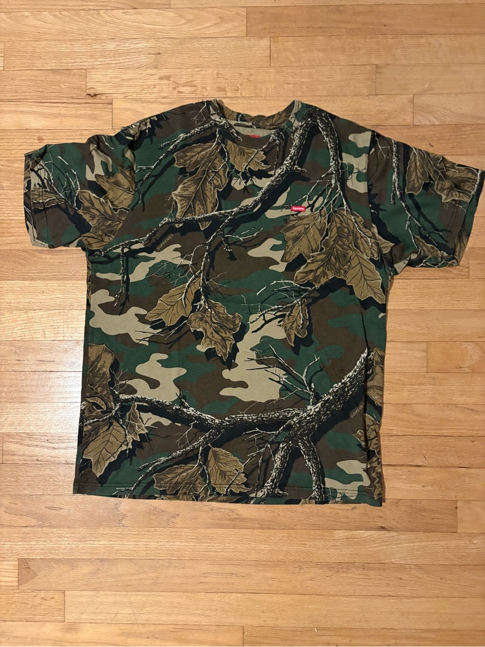 Supreme woodland camo small box logo tee shirt